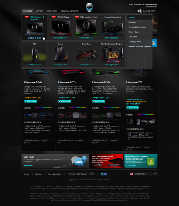 Alienware page