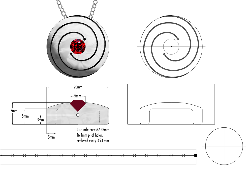 Spiral Pendant diagrams